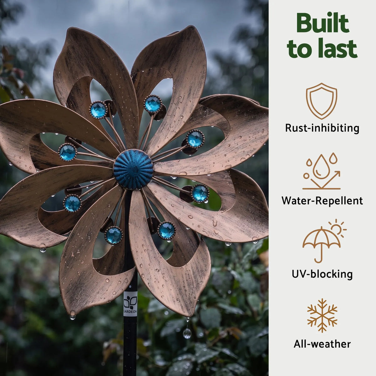 Gardeon Garden Windmill Double Layer Metal Wind Spinner 190cm Bronze - Image 6