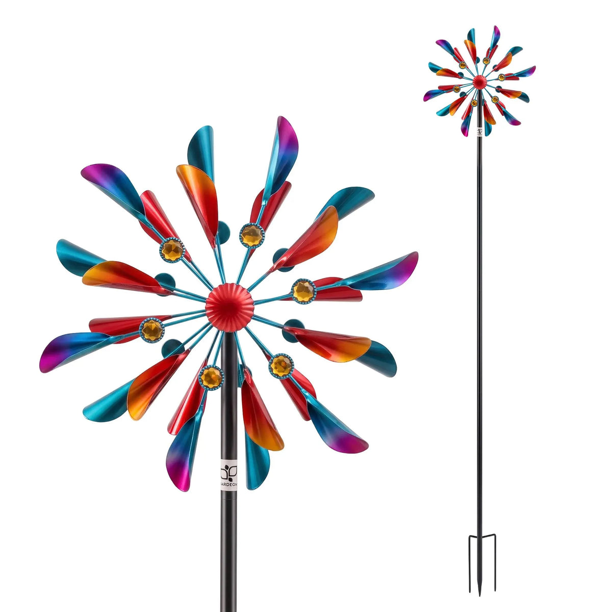 Gardeon Garden Windmill Metal Double Wind Spinner Outdoor Lawn Decor 190cm - Image 2