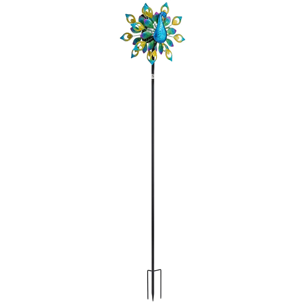 Gardeon Garden Windmill Solar Light Colorful Peacock Metal Spinner 190cm - Image 4