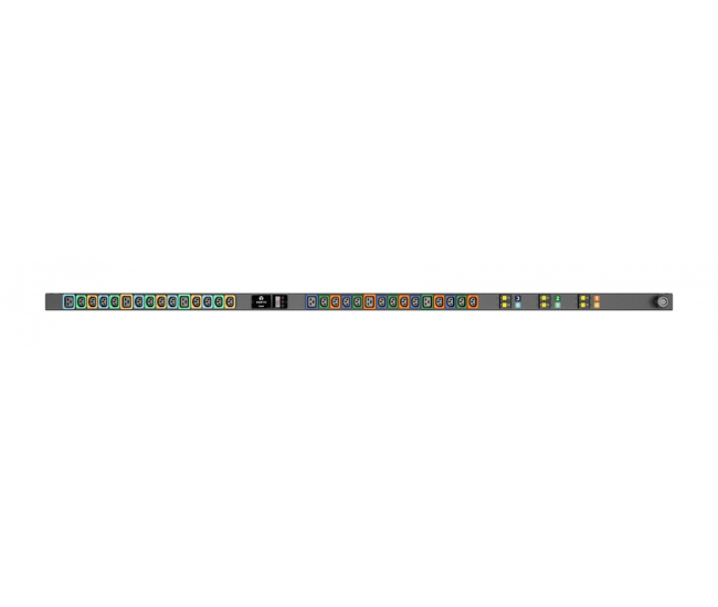 Vertiv Geist GI10058L rPDU Metered, Metered Upgradeable, 32A, 230/400V WYE, 22.0kW, 0U 24 Locking IEC C13, 6 Locking IEC C19, 3m 3P+N+E power cord