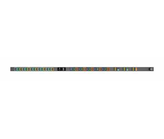 Vertiv Geist GI10058L rPDU Metered, Metered Upgradeable, 32A, 230/400V WYE, 22.0kW, 0U 24 Locking IEC C13, 6 Locking IEC C19, 3m 3P+N+E power cord
