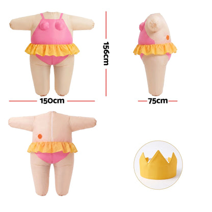 Inflatable Costume Funny Fat Suit Fancy Dress Adult Party Outfit Pink One Size - Image 2