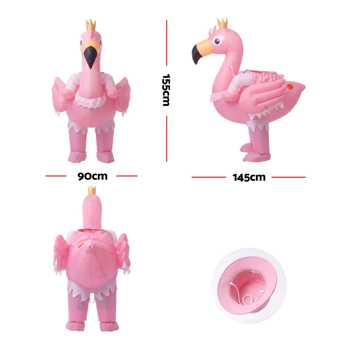 Inflatable Costume Ride On Flamingo Adult Party Suit Pink One Size - Image 2