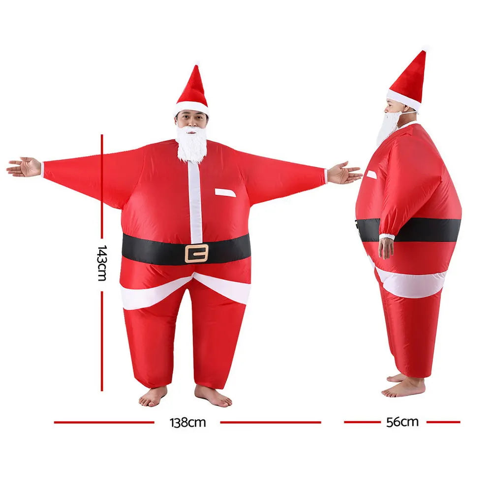 Inflatable Christmas Santa Claus Costume Adult Suit Blow Up Party Fancy Dress Xmas Cosplay - Image 2