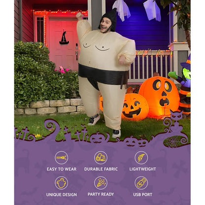 Inflatable Sumo Costume Adult Suit Blow Up Party Fancy Dress Halloween Cosplay - Image 5
