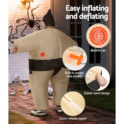 Inflatable Sumo Costume Adult Suit Blow Up Party Fancy Dress Halloween Cosplay - Image 7