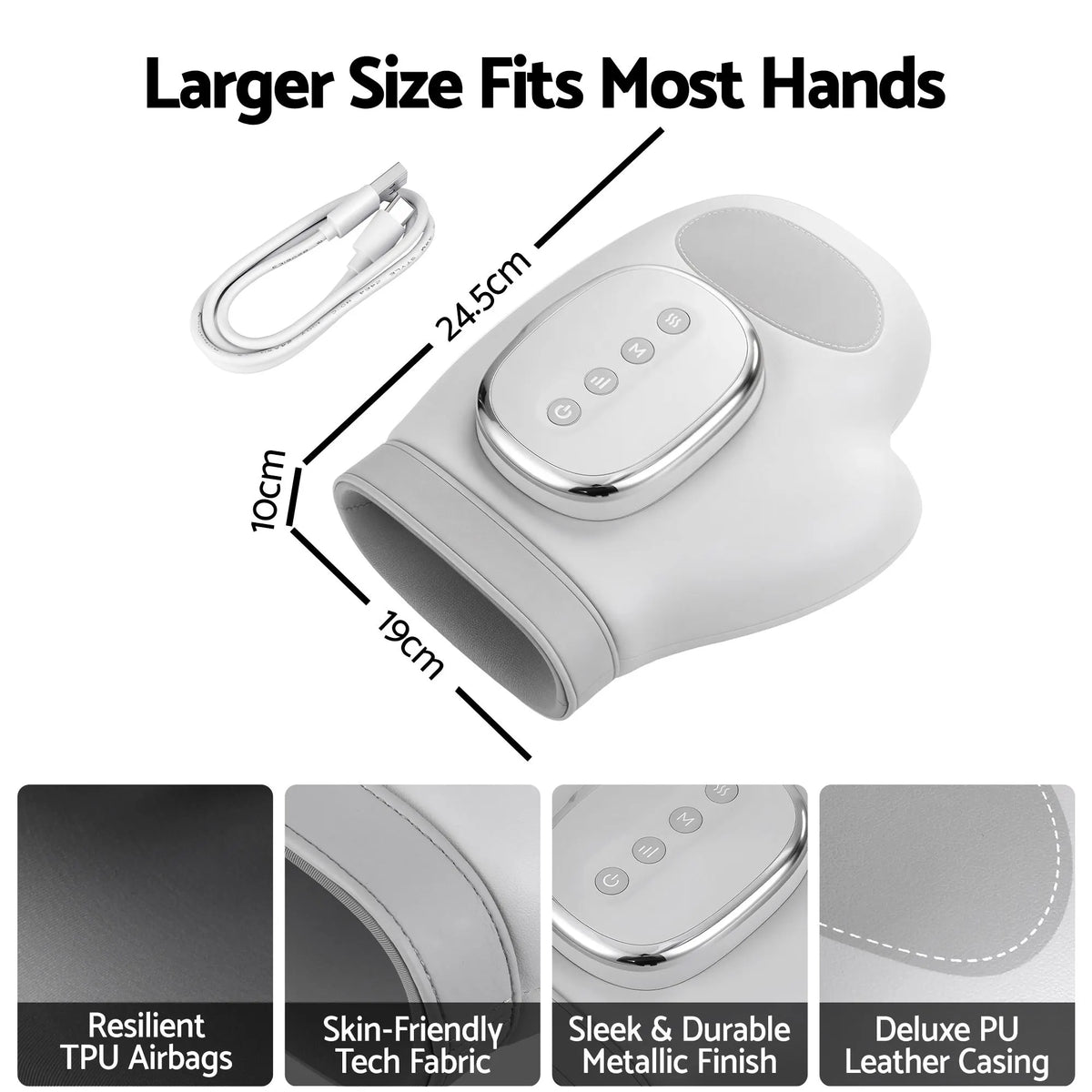 Livemor Hand Massager with Heat and Compression for Arthritis Carpal Tunnel | Large Hand Chamber Fits Left or Right Hand, with 5 Compression Levels, 3 Modes, and 3 Heat Levels, Gift for Women Men - Image 2