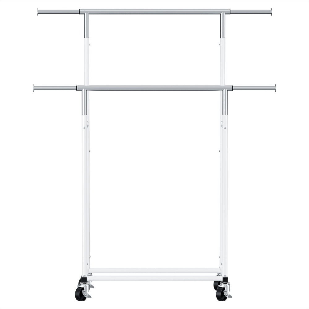 Artiss Clothes Rack Double Rod Airer Rail Coat Stand Adjustable Hanger - Image 3