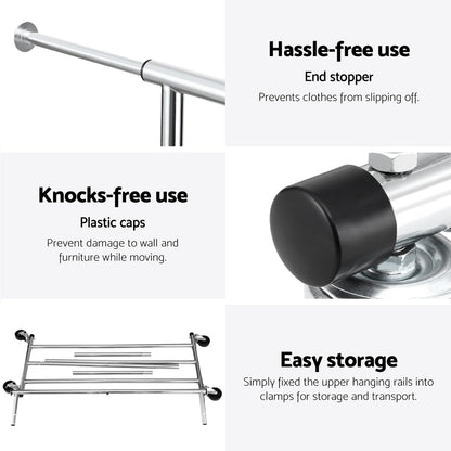 Artiss Clothes Rack Airer Rail Coat Stand Adjustable Hanger - Image 6