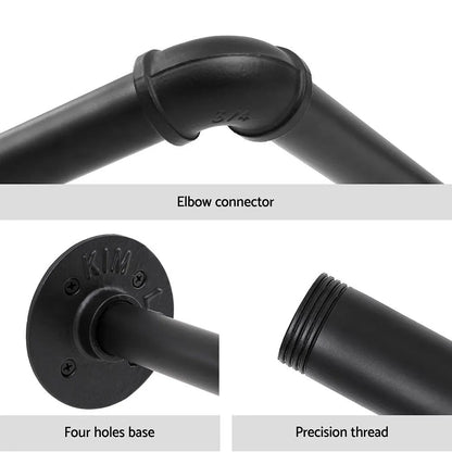 Artiss Clothes Rack Garment Rail Metal Industrial Pipe Wall Mounted 2 Pack - Image 5