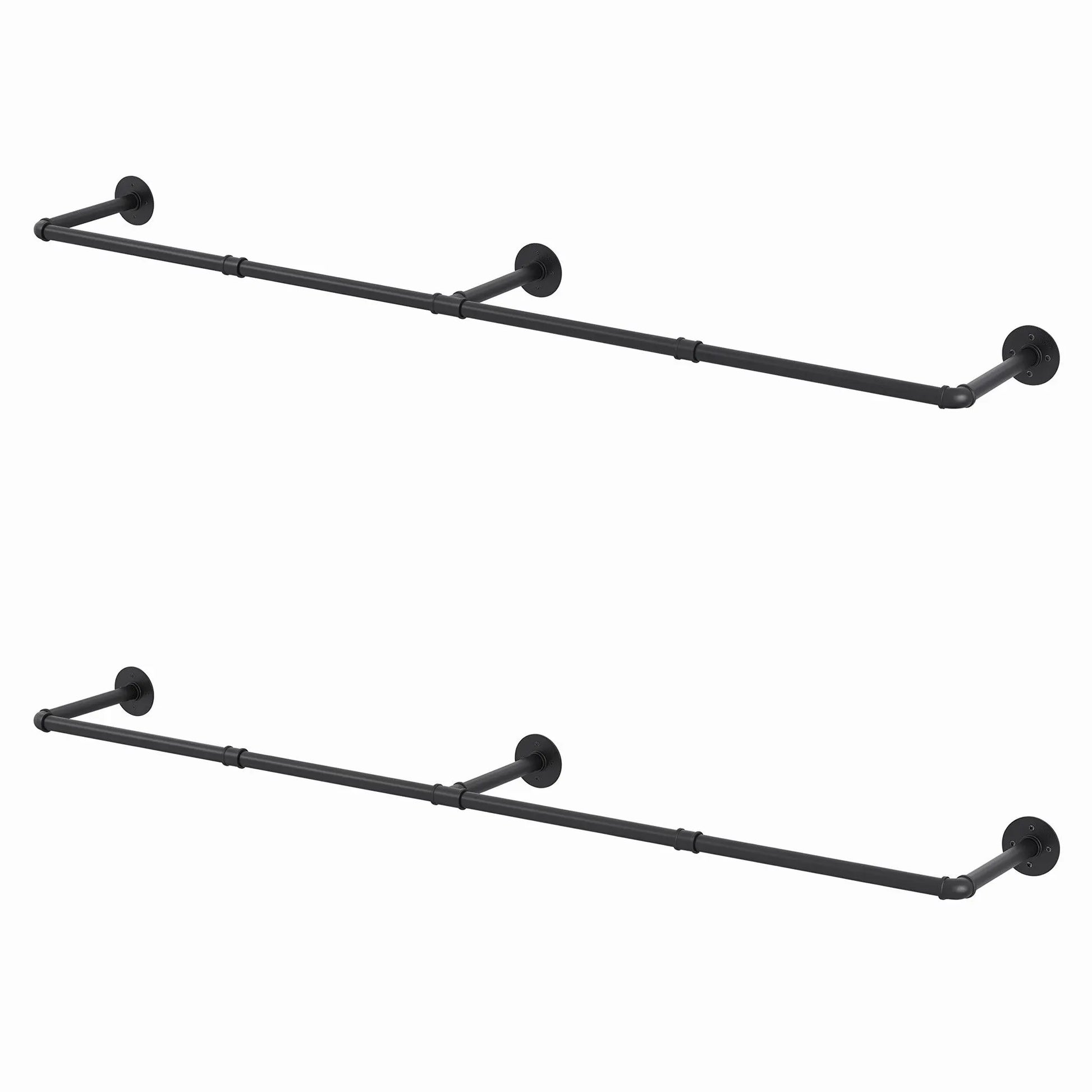 Artiss Clothes Rack Garment Rail Metal Industrial Pipe Wall Mounted 2 Pack - Image 7