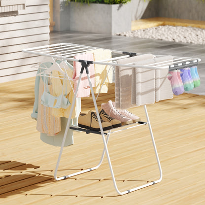 Artiss 2 Tier Clothes Rack Airer Foldable 139CM White - Image 7