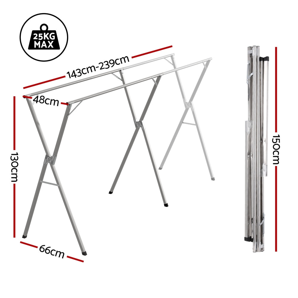 Artiss Clothes Rack Adjustable Foldable Steel - Image 2