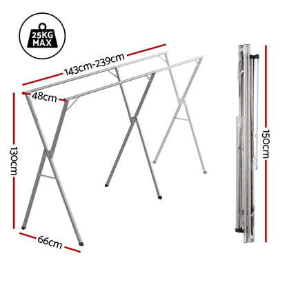 Artiss Clothes Rack Adjustable Foldable Steel - Image 2