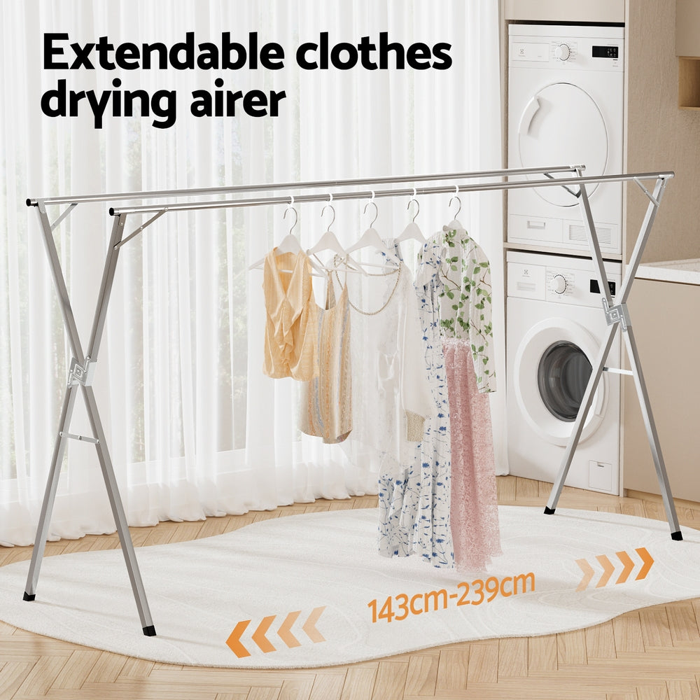 Artiss Clothes Rack Adjustable Foldable Steel - Image 4