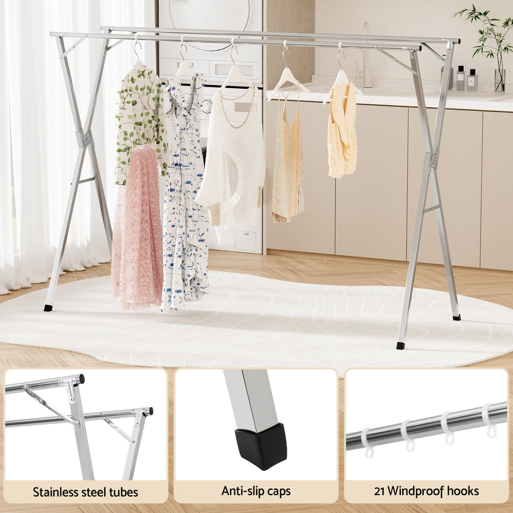 Artiss Clothes Rack Adjustable Foldable Steel - Image 6