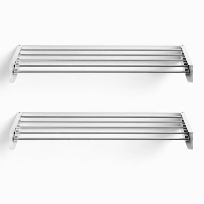 Artiss Set of 2 Clothes Rack Wall Mounted Airer Foldable White - Image 4