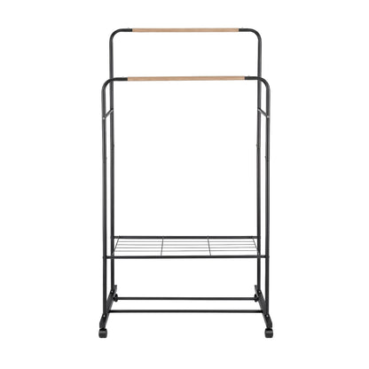 Artiss Clothes Rack Double Rod Airer Rail Coat Stand Hanger Storage Shelf - Image 4