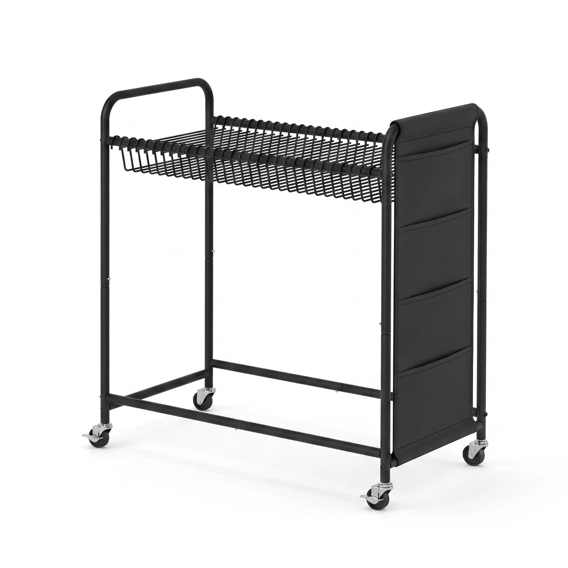 Artiss Pants Trolley Mobile Clothes Rack Clothing Stand with 30 Hangers Wheels Storage Organizer Bag - Image 2