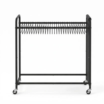 Artiss Pants Trolley Mobile Clothes Rack Clothing Stand with 30 Hangers Wheels Storage Organizer Bag - Image 4