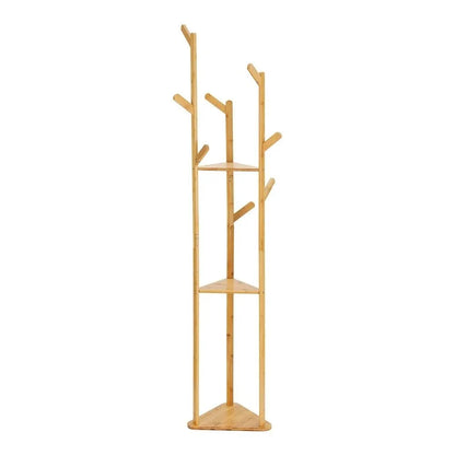 Artiss 2X Clothes Rack Airer Coat Stand 9 Hooks Bamboo - Image 5