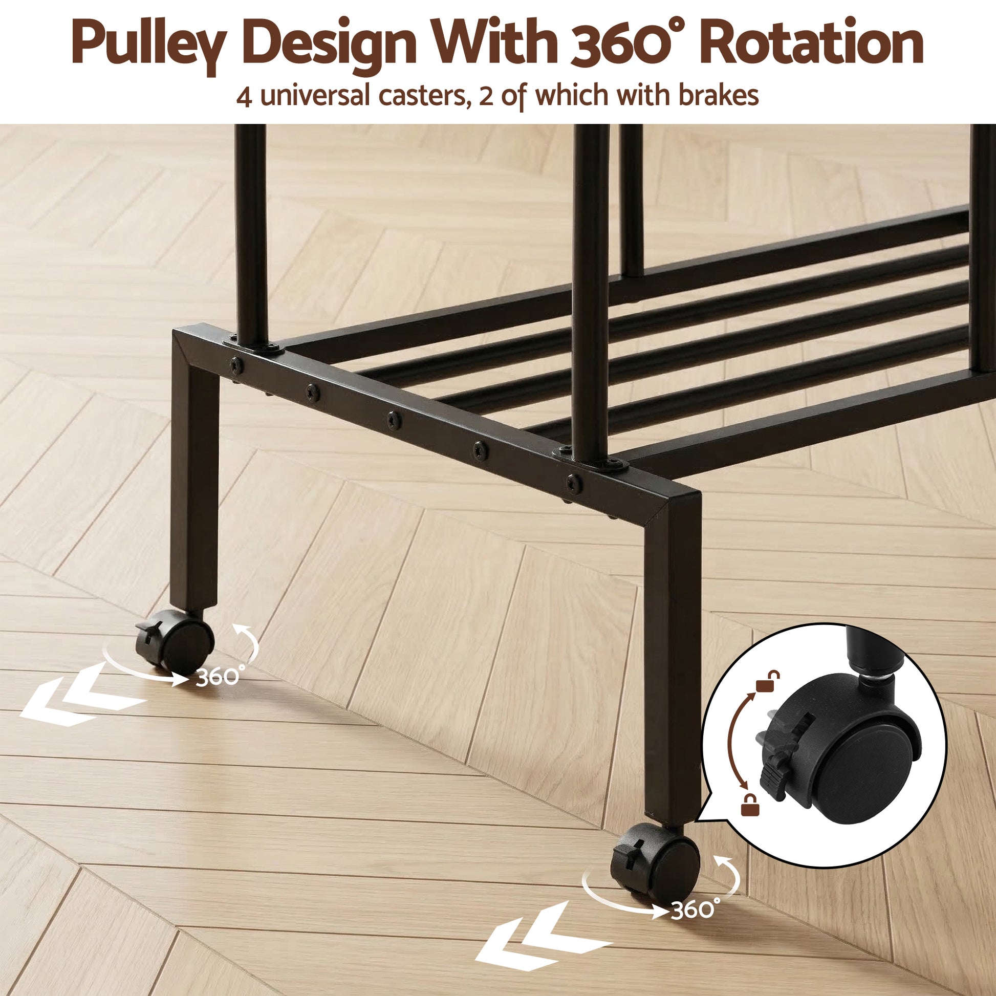 Artiss Clothes Rack Double Rod Airer Rail Coat Stand Hanger Storage Shelf - Image 6