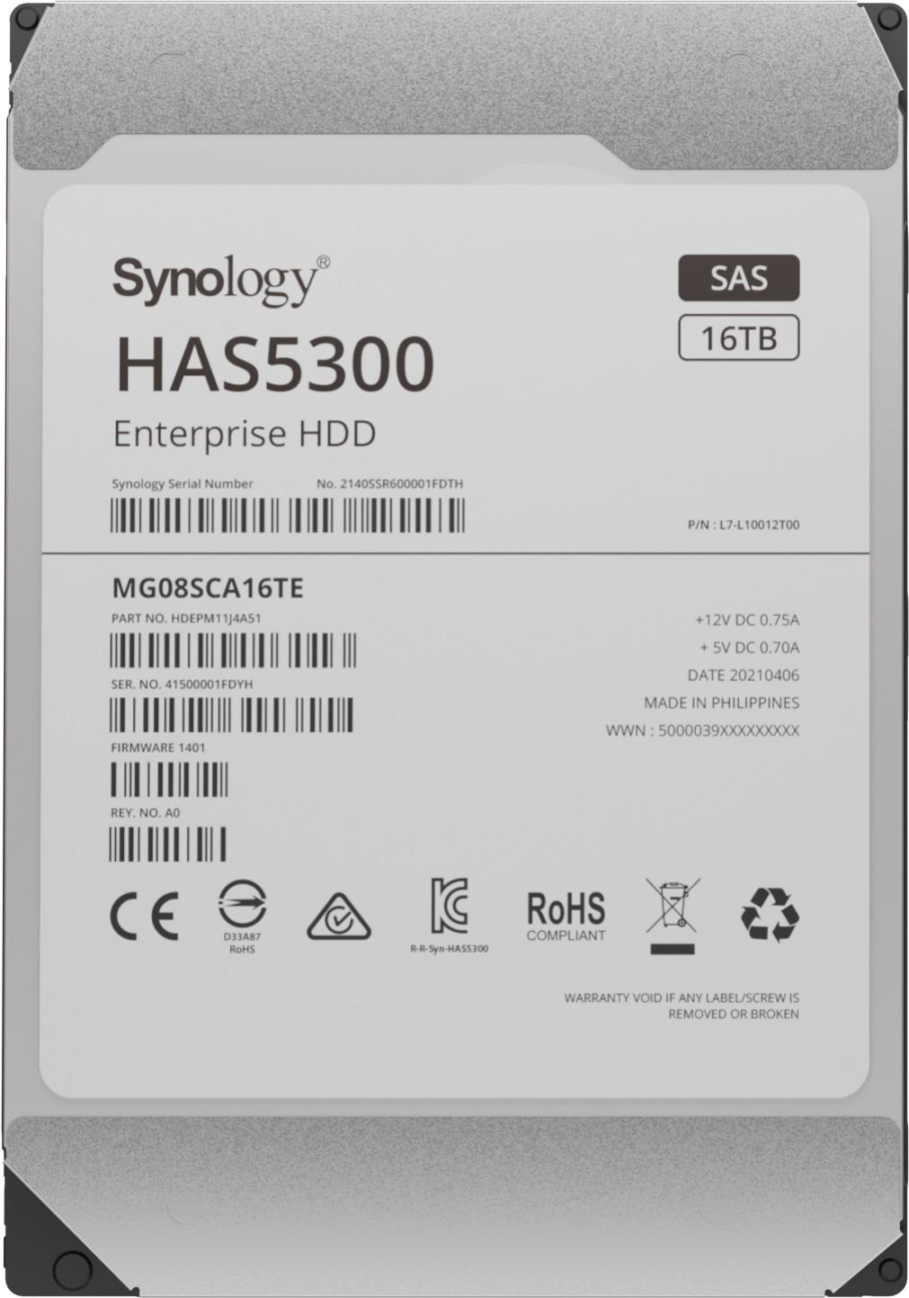 Synology SAS HAS5300 Internal 16TB HDD - Hard Disk Drives - 3.5in