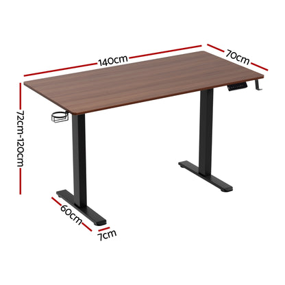 Artiss Standing Desk Motorised Dual Motor Electric Walnut 140CM - Image 2