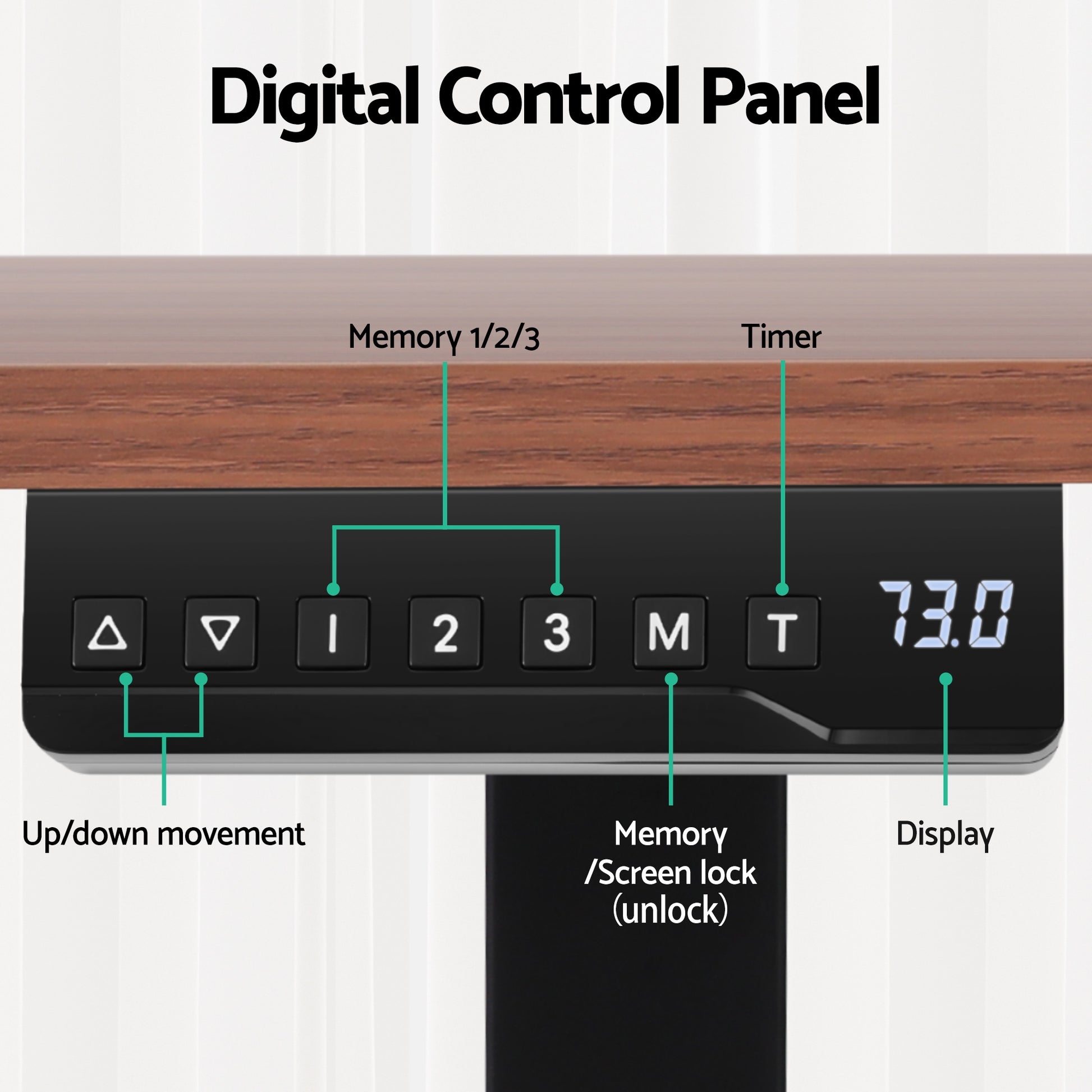 Artiss Standing Desk Motorised Dual Motor Electric Walnut 140CM - Image 4