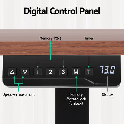 Artiss Standing Desk Motorised Dual Motor Electric Walnut 140CM - Image 4