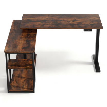 Artiss Electric Standing Desk Adjustable Motorised 120CM L Shaped Rustic Brown - Image 3