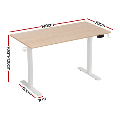 Artiss Standing Desk Sit Stand Touch Control Electric Oak 140CM - Image 2