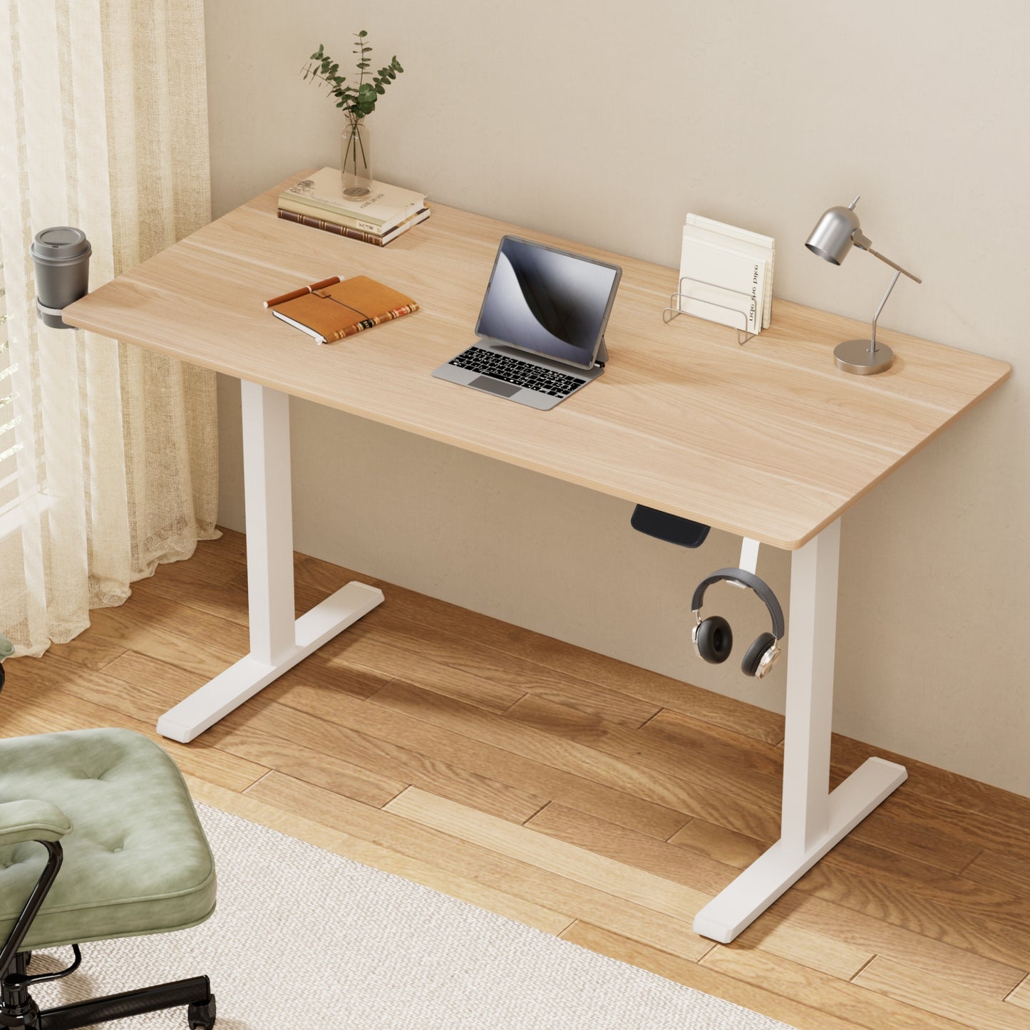 Artiss Standing Desk Sit Stand Touch Control Electric Oak 140CM - Image 7
