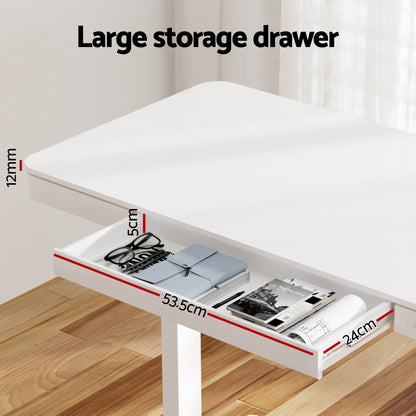 Artiss Standing Desk Motorised Electric Desks Drawer 120CM White - Image 4