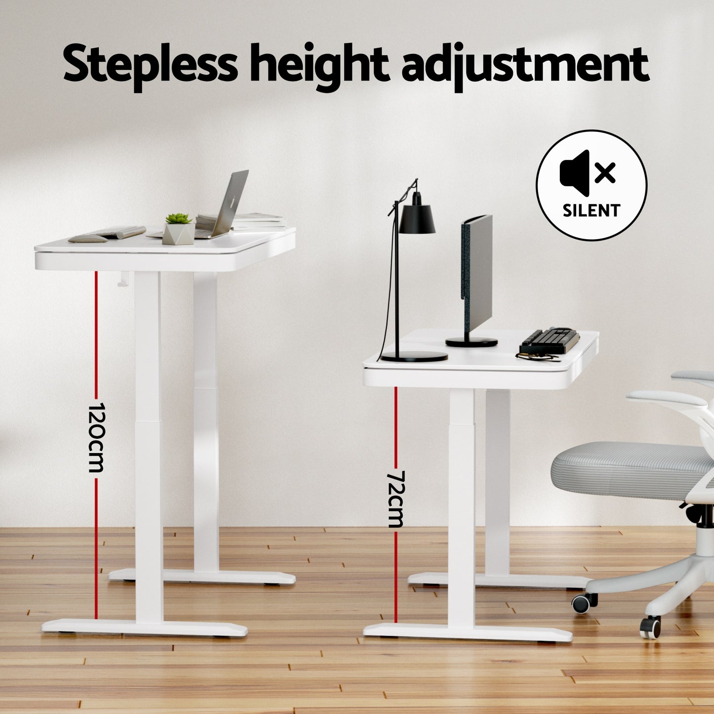 Artiss Standing Desk Motorised Electric Desks Drawer 120CM White - Image 6