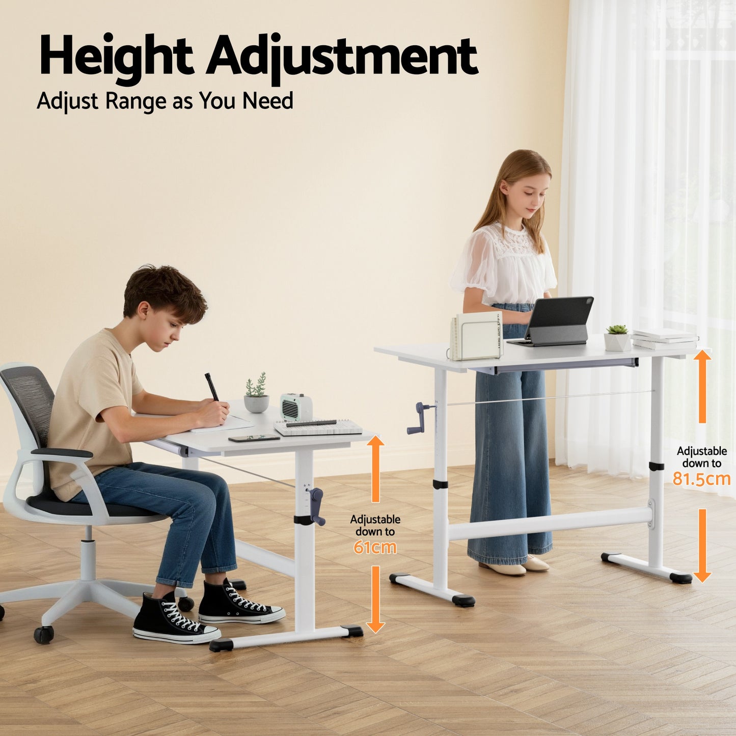 Artiss Standing Desk Height Adjustable Workstation Computer Desks Study 100CM White - Image 5