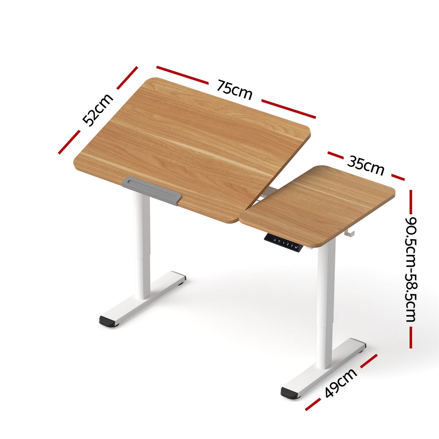 Artiss Electric Standing Desk Height Adjustable Sit Stand Desk Tilting Top  - Image 2