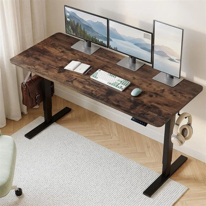 Artiss Standing Desk Height Adjustable 140cm Ergonomic Office Desk Brown - Image 9