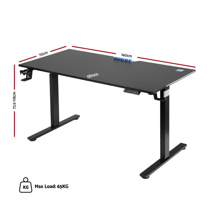 Artiss Electric Standing Desk Height Adjustable Gaming Desk Home Office 140cm - Image 2