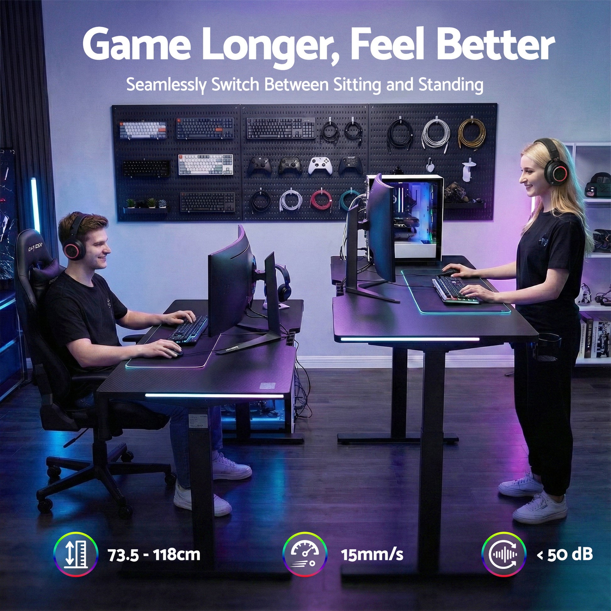 Artiss Electric Standing Desk Height Adjustable Gaming Desk Home Office 140cm - Image 5