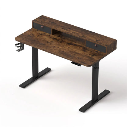 Artiss Electric Standing Desk Height Adjustable Home Office 120cm Rustic Brown - Image 2