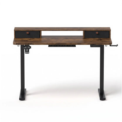 Artiss Electric Standing Desk Height Adjustable Home Office 120cm Rustic Brown - Image 4