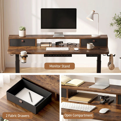 Artiss Electric Standing Desk Height Adjustable Home Office 120cm Rustic Brown - Image 9