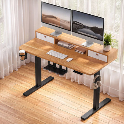 Artiss Electric Standing Desk Height Adjustable Home Office 120cm Oak