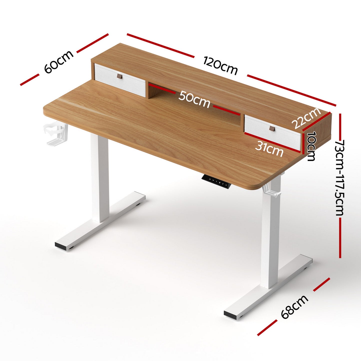 Artiss Electric Standing Desk Height Adjustable Sit Stand Desk Home Office - Image 2