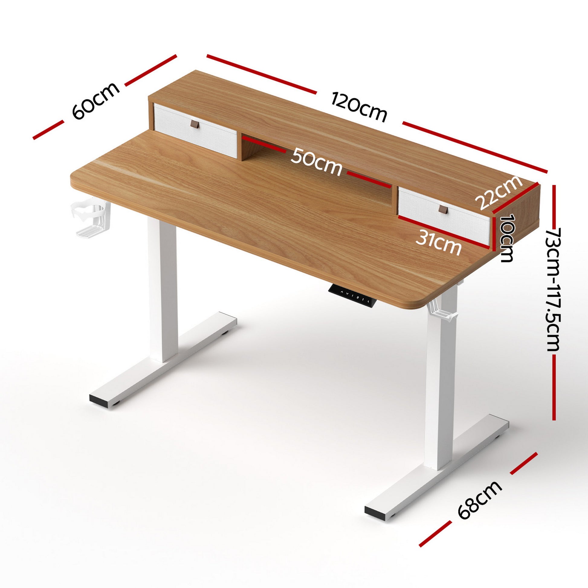 Artiss Electric Standing Desk Height Adjustable Sit Stand Desk Home Office - Image 2