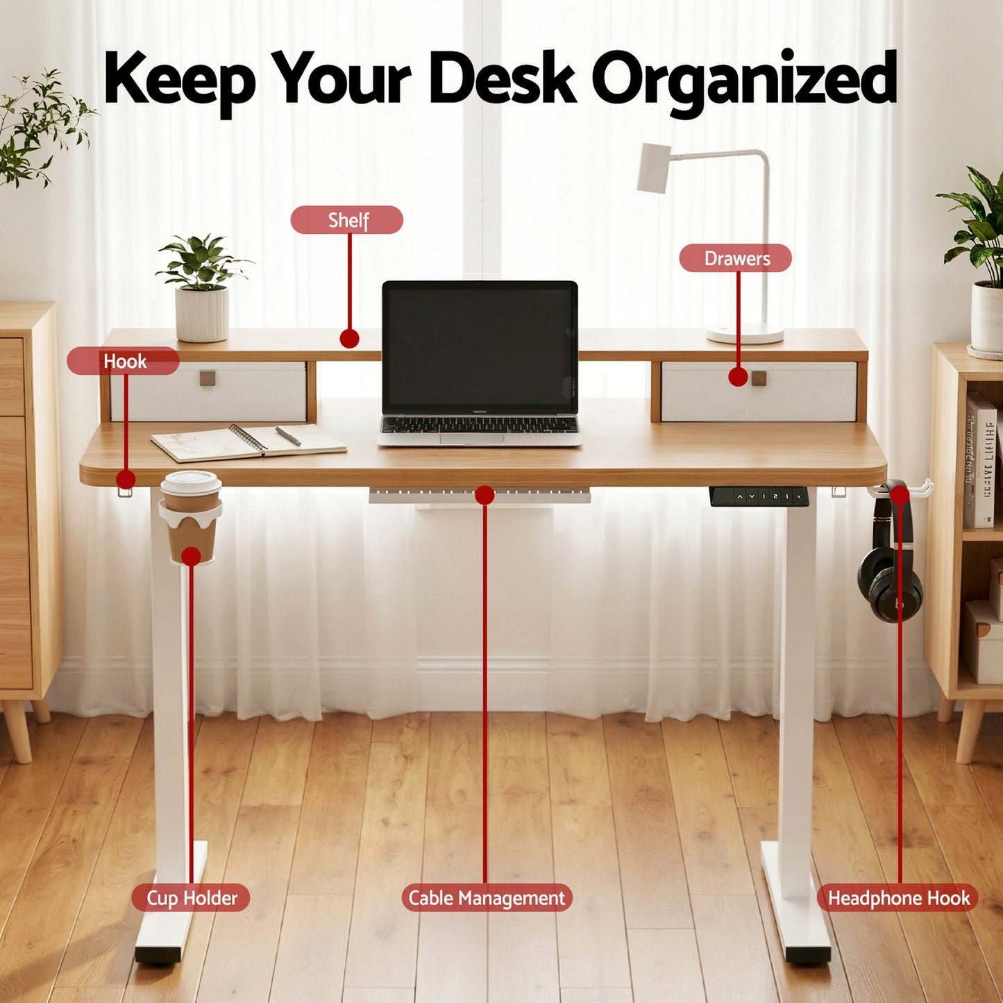 Artiss Electric Standing Desk Height Adjustable Sit Stand Desk Home Office - Image 4