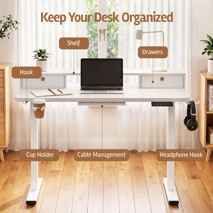 Artiss Electric Standing Desk Height Adjustable Home Office 120cm White - Image 6