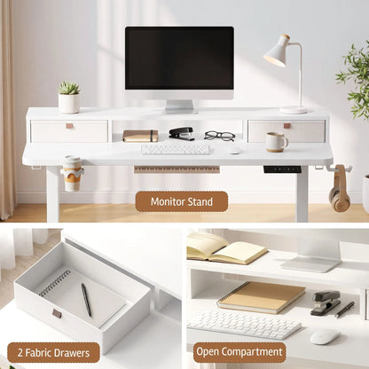 Artiss Electric Standing Desk Height Adjustable Home Office 120cm White - Image 9