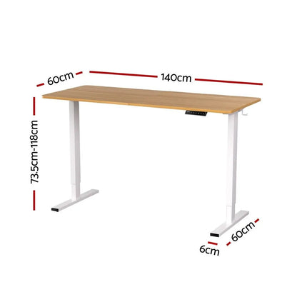 Artiss Standing Desk Height Adjustable 140cm Ergonomic Office Desk Oak - Image 2